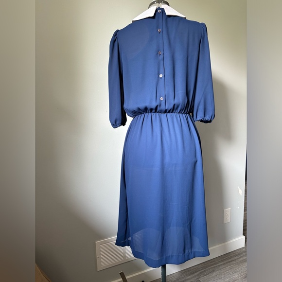 80’s blue and red bow dress - Picture 3 of 6